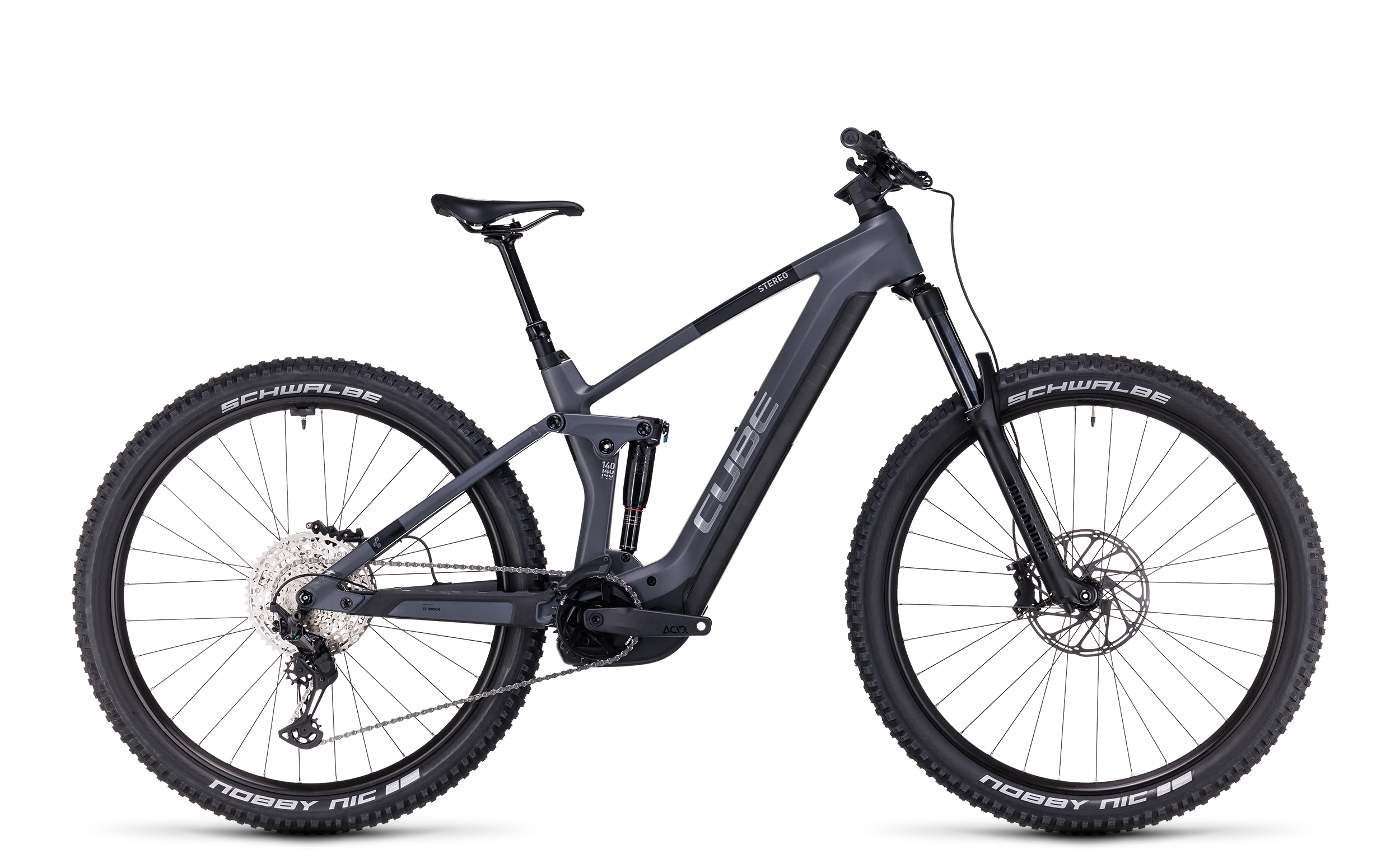 Bicicleta CUBE Stereo Hybrid 140 HPC RACE 750  grey n chrome 2023